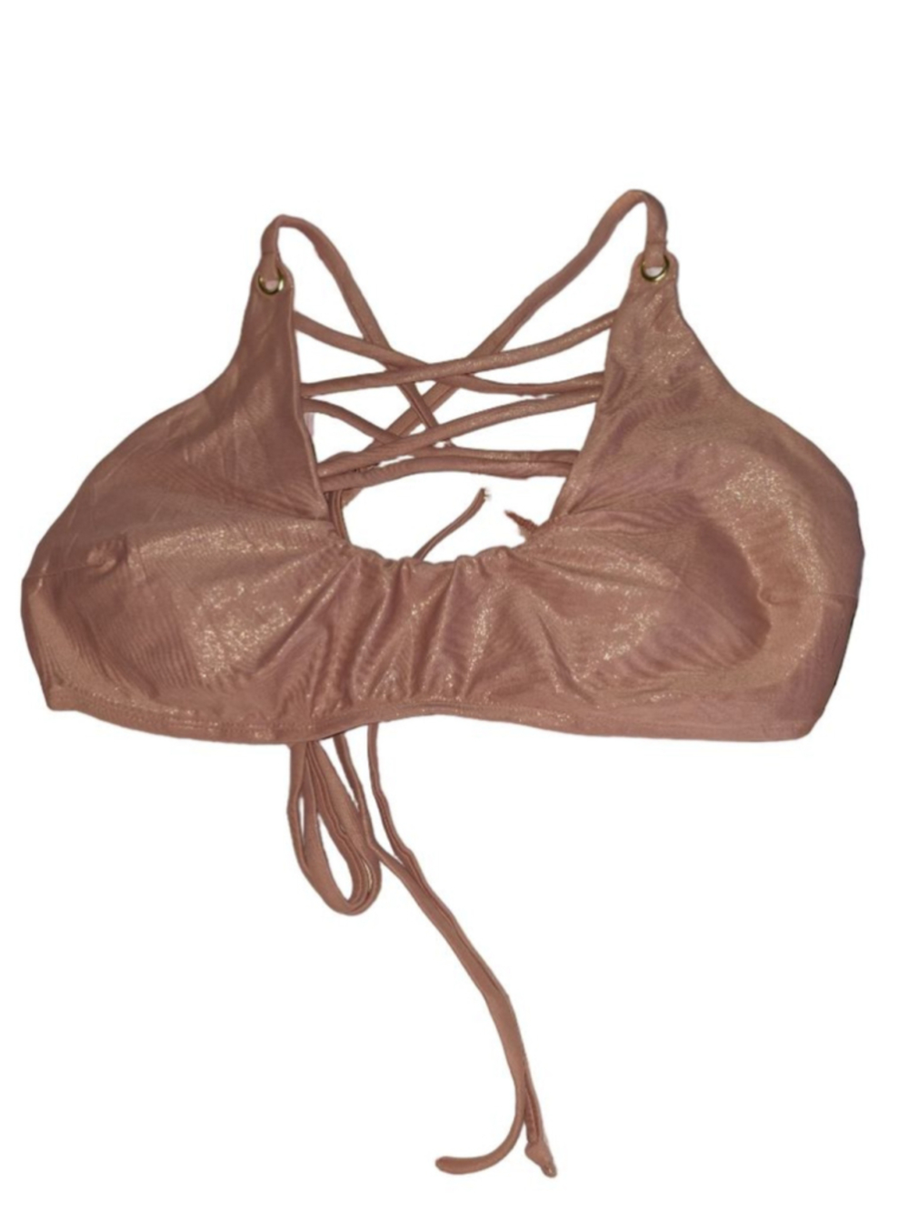 Mae Rose Gold Bikini Top L beach vacation resortcore